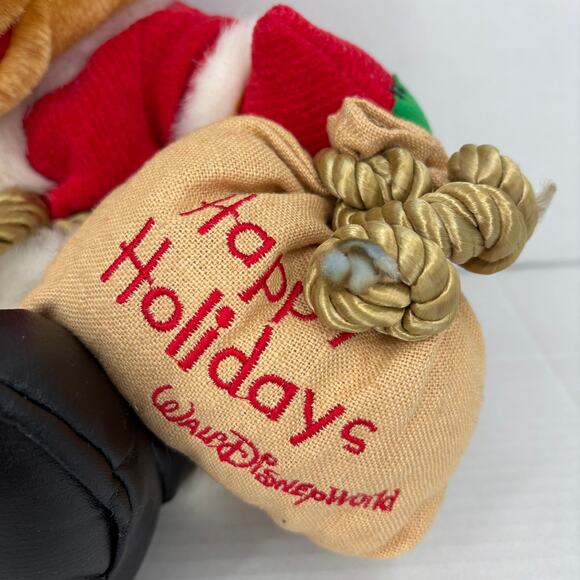 Disney World Winnie Pooh Bear Plush Santa Claus Lantern Happy Holidays Bag 13" - Picture 4 of 11